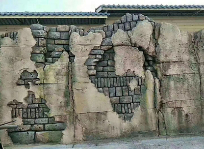 67水泥塑石仿泥墙